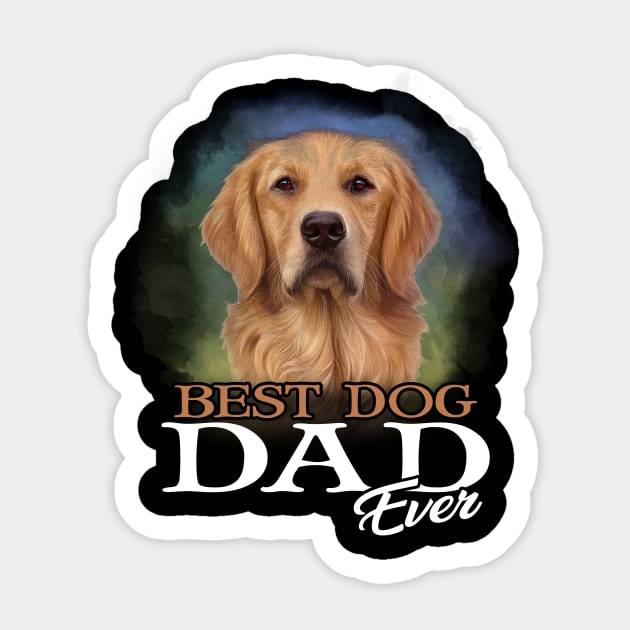 Mens Best Dog Dad Ever Golden Retriever Tshirt Father_s Day Gifts Sticker by Kaileymahoney